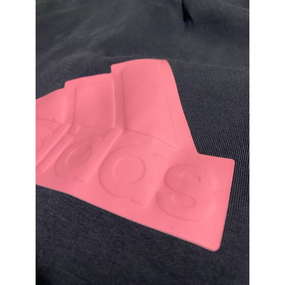 Adidas Men's Size XL Blue Essentials Fleece Big Pink Logo Shorts - Picture 8 of 8